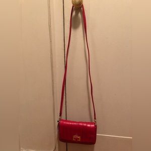 Beautiful crimson red leather Anya Hindmarch convertible crossbody to clutch